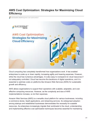 AWS Cost Optimization: Strategies for Maximizing Cloud Efficiency