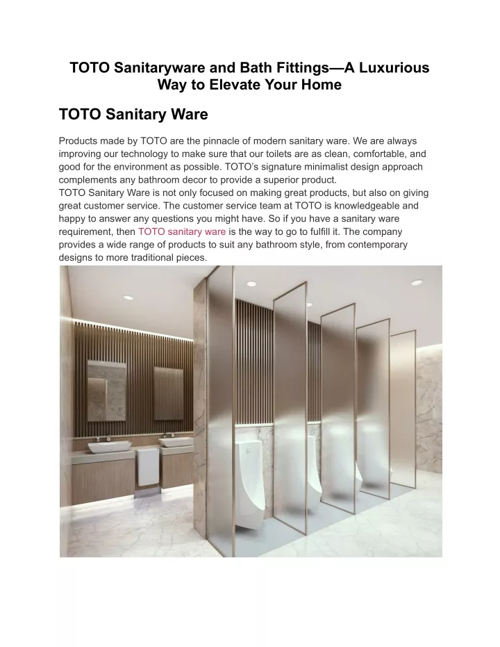toto sanitaryware and bath fittings a luxurious