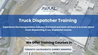 Truck Dispatcher Course | Dispatch Course Near Me | Avaal Technology