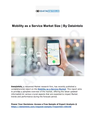 Mobility as a Service Market