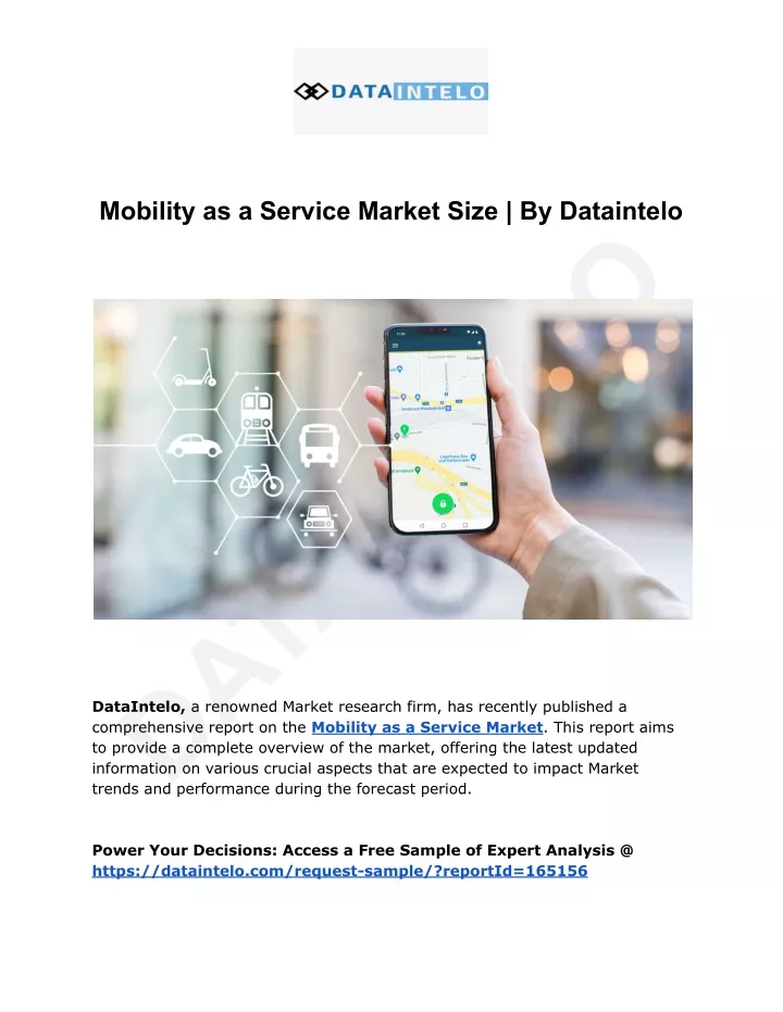 mobility as a service market size by dataintelo