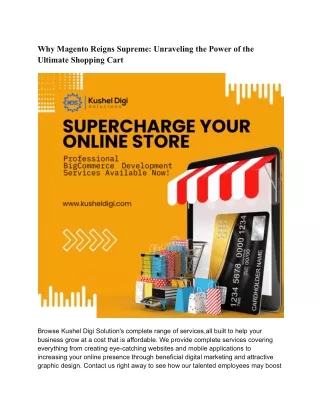 Why Magento Reigns Supreme_ Unraveling the Power of the Ultimate Shopping Cart