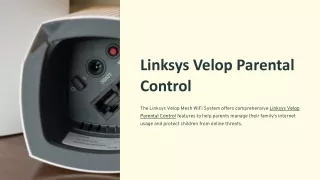 Linksys Velop Parental Control