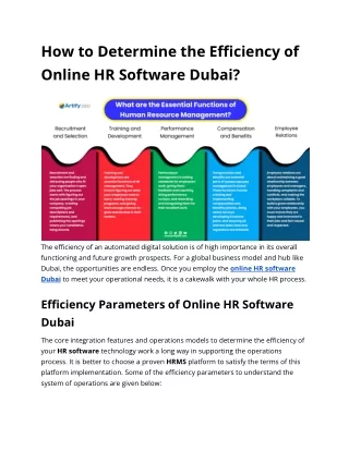 How to Determine the Efficiency of Online HR Software Dubai