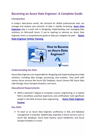 Data Engineer Course in Hyderabad - Azure Data Engineer Course Hyderabad