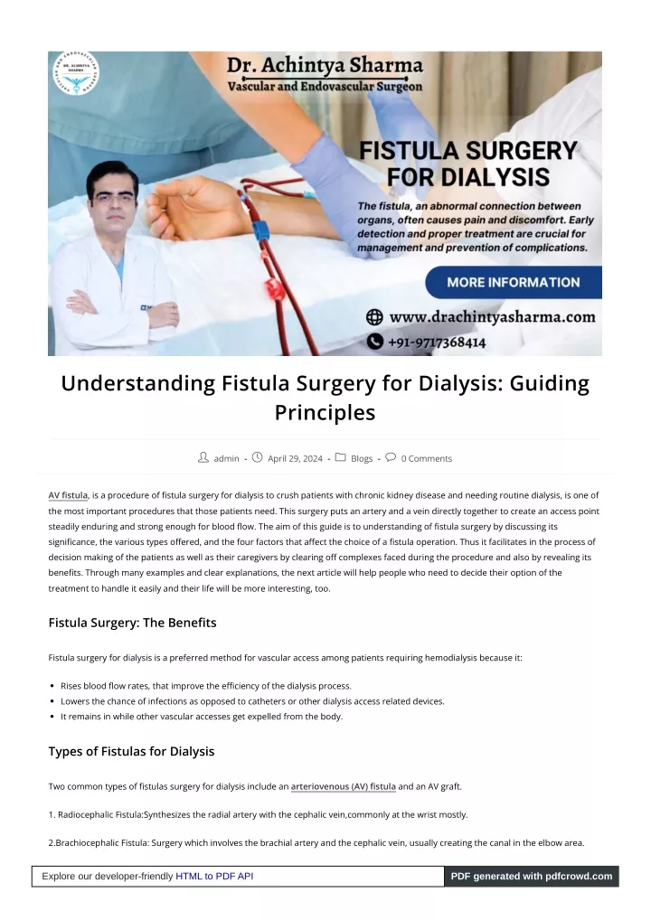 understanding fistula surgery for dialysis