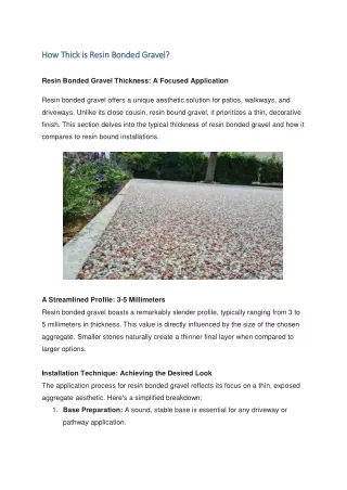 How Thick is Resin Bonded Gravel