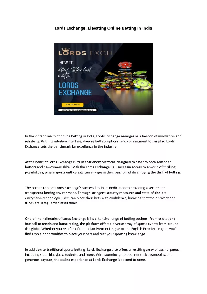 lords exchange elevating online betting in india