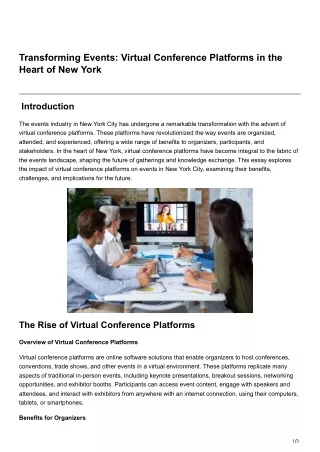 Transforming Events Virtual Conference Platforms in the Heart of New York