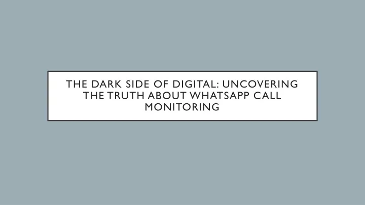 the dark side of digital uncovering the truth