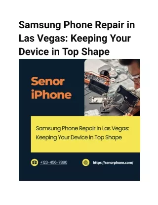 Samsung Phone Repair in Las Vegas Keeping Your Device in Top Shape