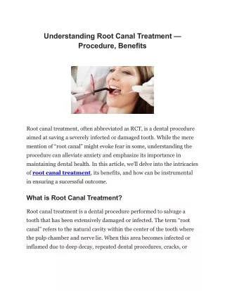 Best Root Canal Treatment In Chandigarh