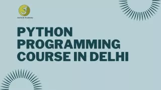 Python Programming Course In Delhi By Jeetech Academy