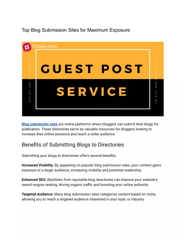 top blog submission sites for maximum exposure