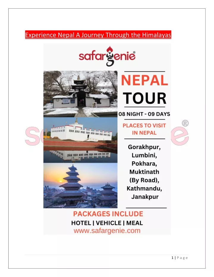 experience nepal a journey through the himalayas