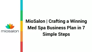 MioSalon  Crafting a Winning Med Spa Business Plan in 7 Simple Steps