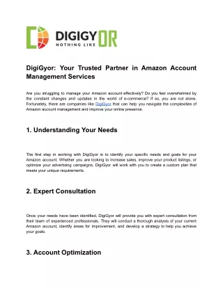 DigiGyor_ Your Trusted Partner in Amazon Account Management Services