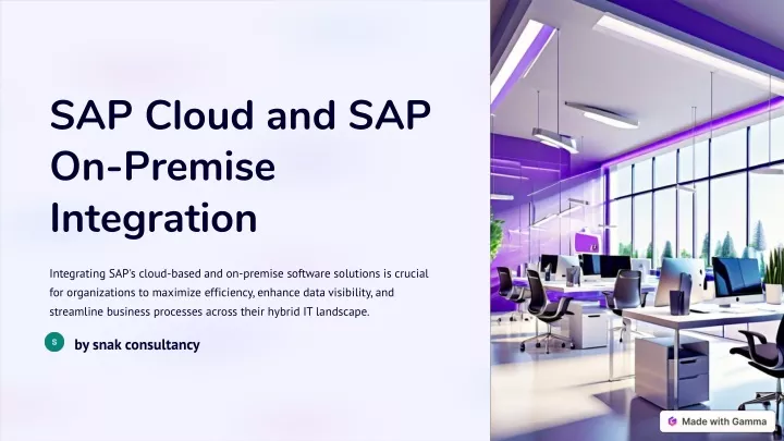 sap cloud and sap on premise integration