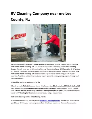 RV Cleaning Company near me Lee County