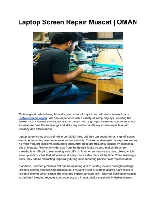 Laptop Screen Repair Muscat _ OMAN