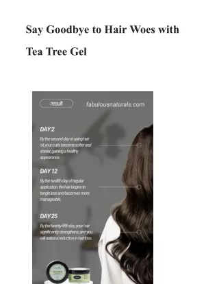 Say Goodbye to Hair Woes with Tea Tree Gel