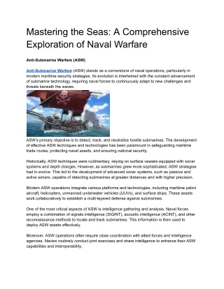 Mastering the Seas_ A Comprehensive Exploration of Naval Warfare