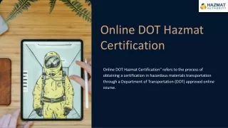 Online DOT Hazmat Certification