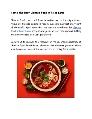 Taste the Best Chinese Food in Point Loma - Google Docs