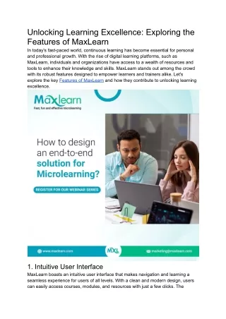Unlocking Learning Excellence_ Exploring the Features of MaxLearn