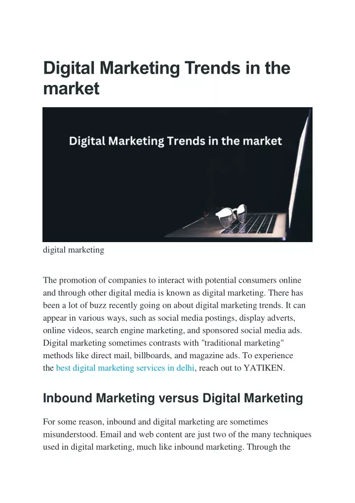 digital marketing trends in the market