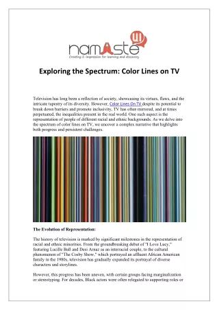 Exploring the Spectrum Color Lines on TV