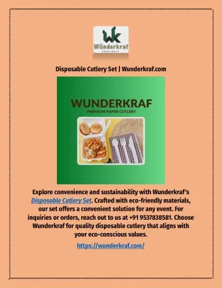 Disposable Cutlery Set | Wunderkraf.com