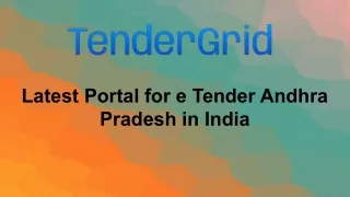 Latest Portal for e Tender Andhra Pradesh in India