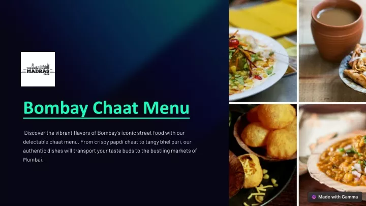 bombay chaat menu