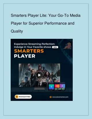 Smarters Player Lite_ Your Go-To Media Player for Superior Performance and Quality