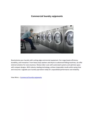 Commercial laundry eqipments