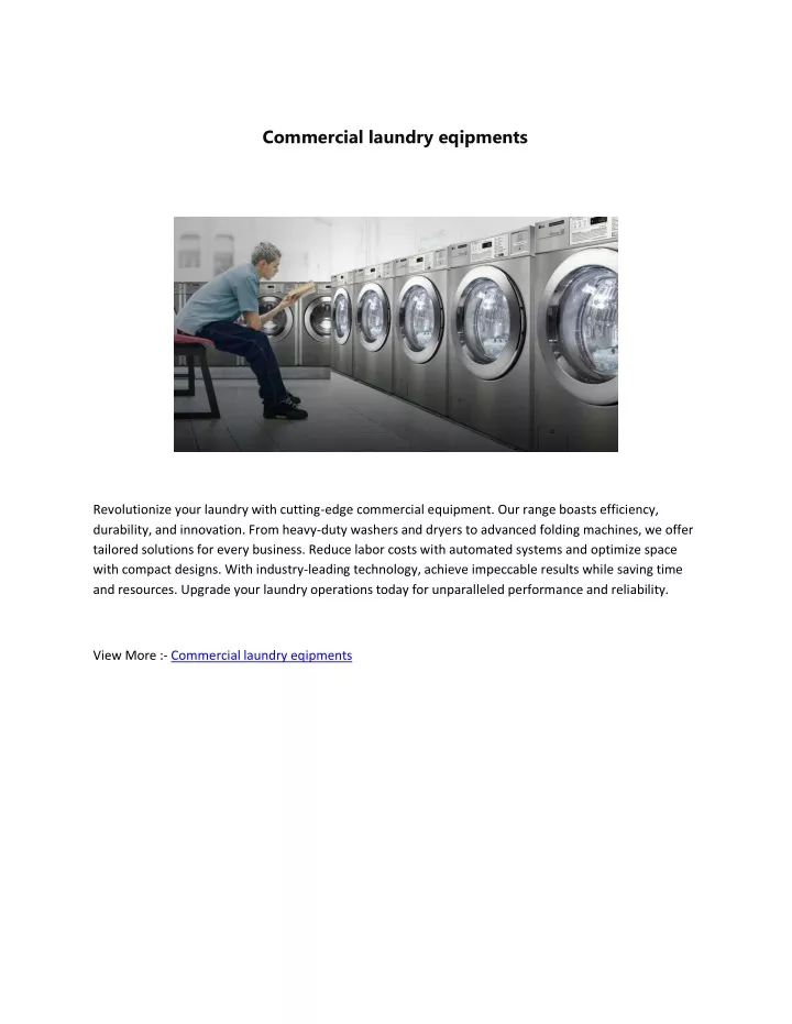 commercial laundry eqipments