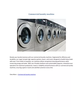 Commercial laundry machine