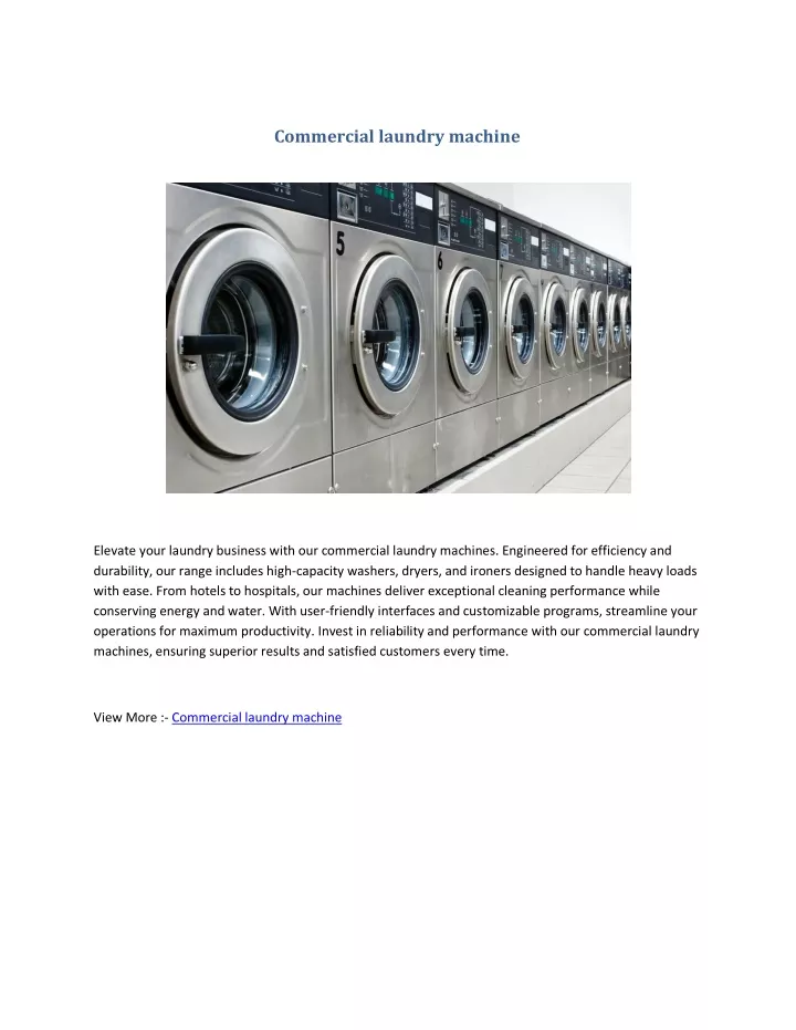 commercial laundry machine