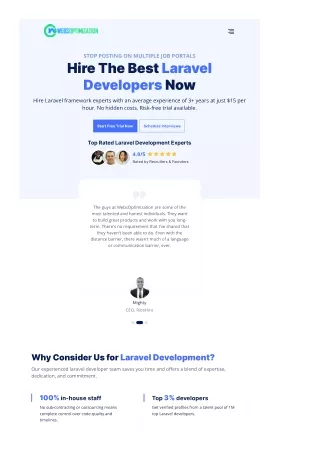 Dedicated Laravel Consultants - Hire Laravel Developer Now