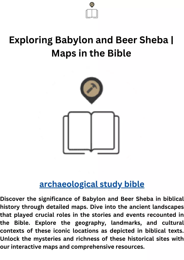 exploring babylon and beer sheba maps in the bible