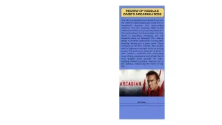 Full Review Of Nicolas Cage’s Arcadian 2024