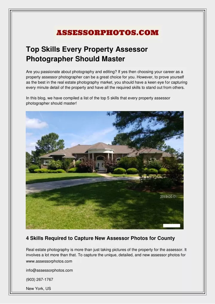 top skills every property assessor photographer