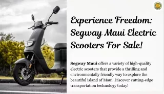 Experience Freedom Segway Maui Electric Scooters For Sale!