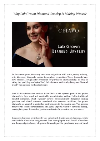 Why Lab Grown Diamond Jewelry Is Making Waves?