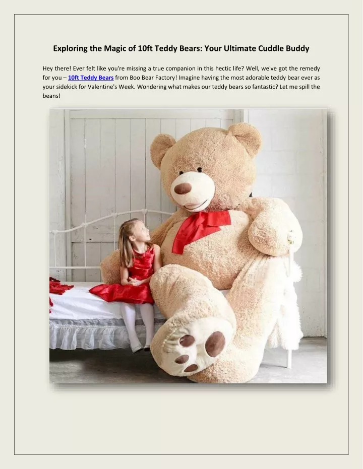 exploring the magic of 10ft teddy bears your