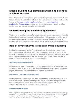 Muscle Building Supplements Enhancing Strength and Performance