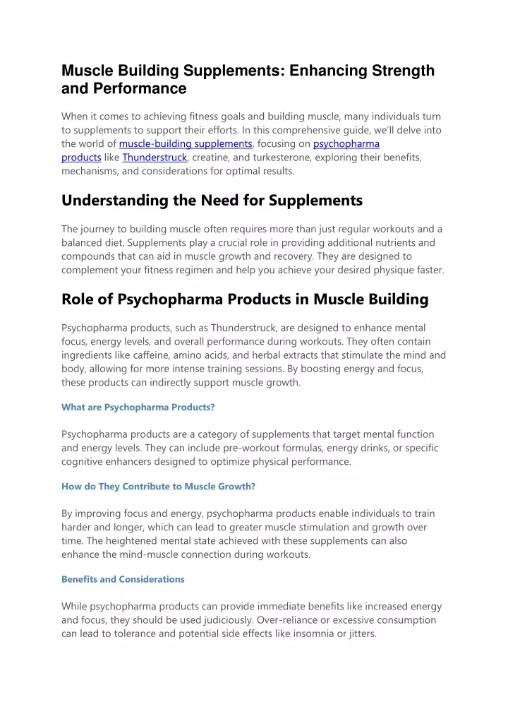 muscle building supplements enhancing strength
