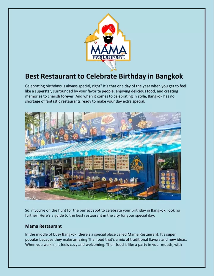 best restaurant to celebrate birthday in bangkok