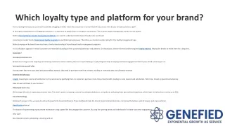 Which loyalty type and platform for your brand?